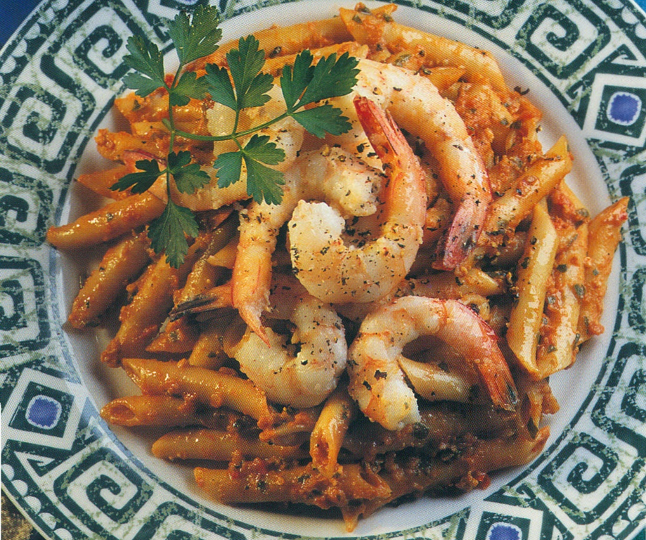 Penne med rejer