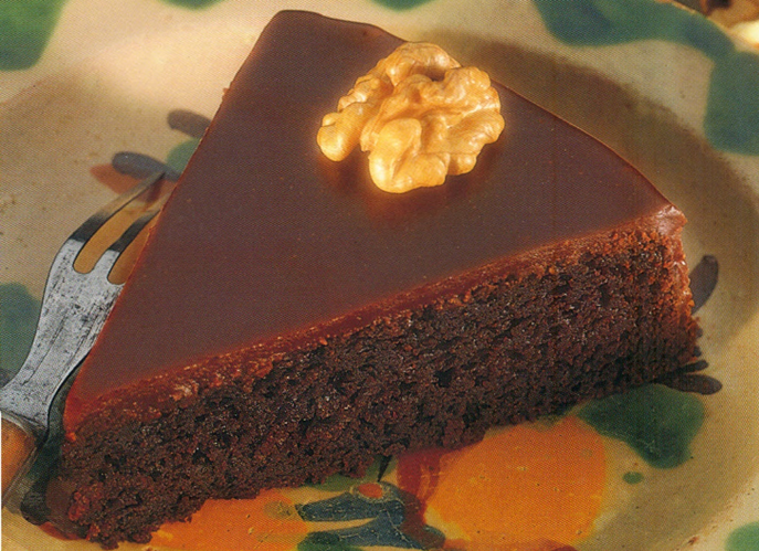 Glaseret chokoladekage