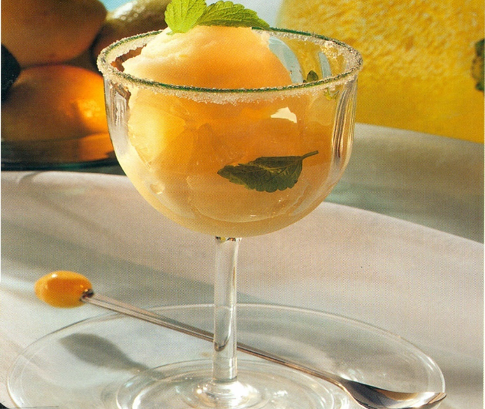 Citronsorbet i glas