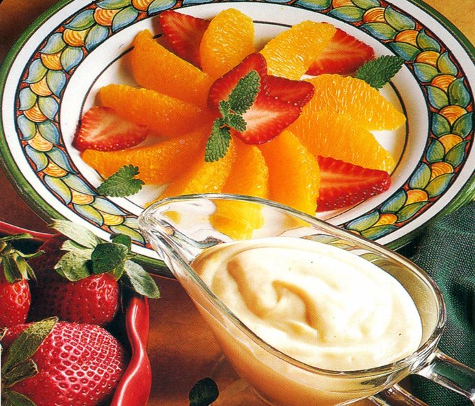 Frisk frugt med kanel-yoghurt