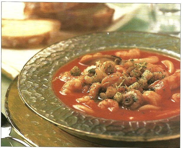 Skaldyrs- og tomatsuppe