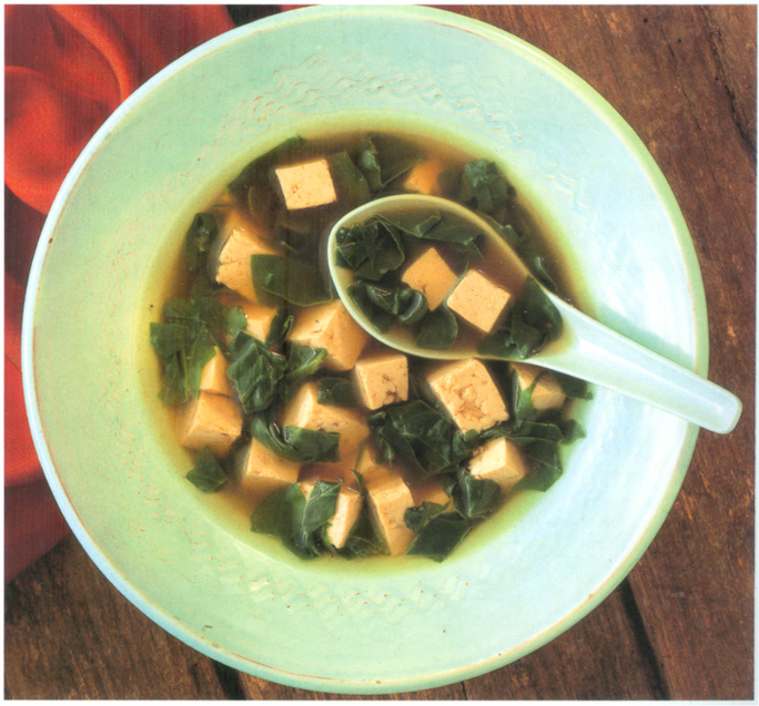 Spinatsuppe med tofu