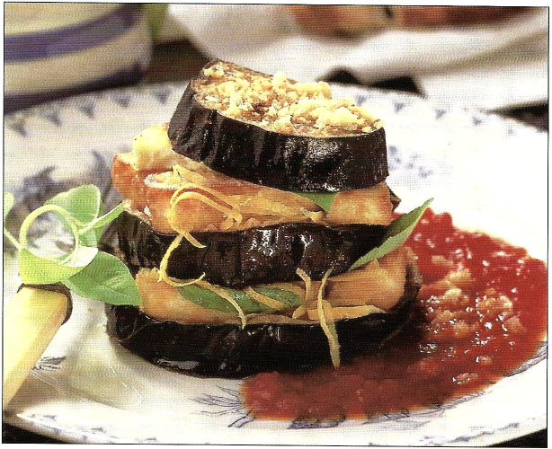 Stegt aubergine med haloumiost