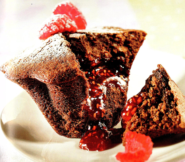Chokoladekager med hindbærfyld - Bare bedst