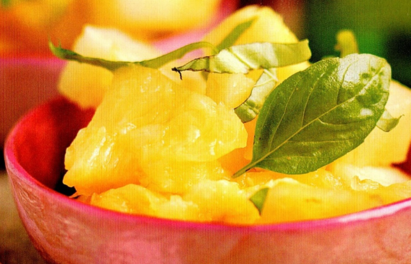 Ananas med basilikum - Let og lækkert