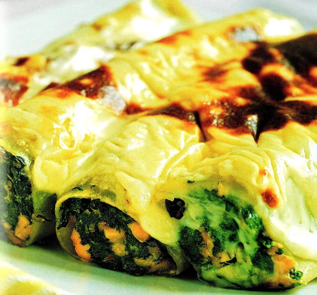 Cannelloni med laks og spinat - De bedste