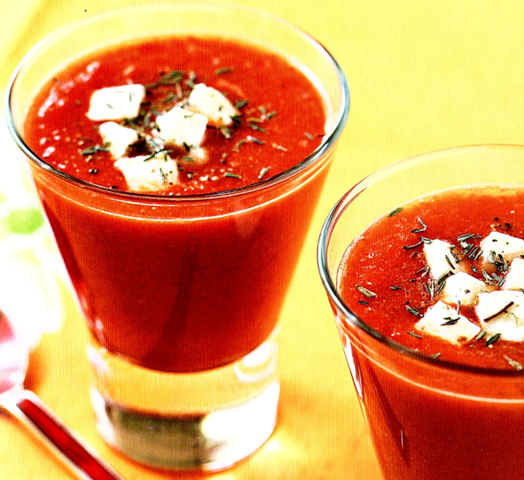 Gazpacho med peberfrugt og feta - Let og godt