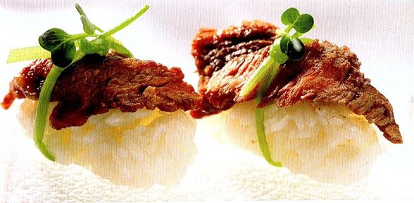 Sushi med marineret oksekød - Let og godt
