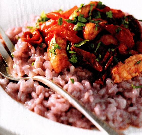 Risotto med søtunge og tomater