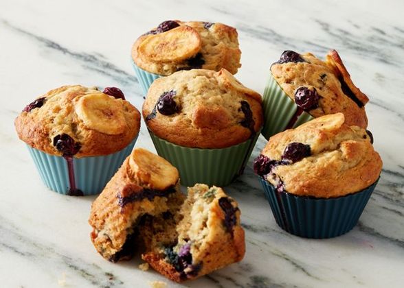 Banan blåbær muffins i airfryer