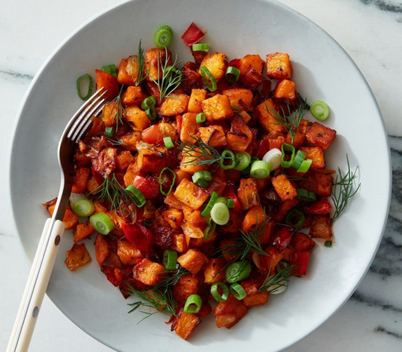 Sød kartoffeltern i airfryer - Potato Hash