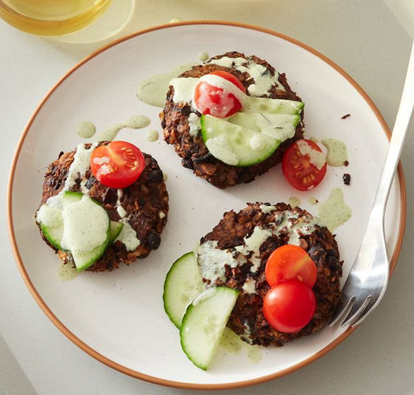 Tahin bønne fritters i airfryer